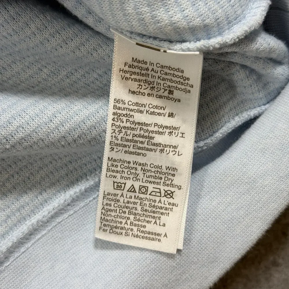 J. Crew Waffle Knit Sweatshirt Mens M Light Blue Crewneck Cotton Casual Pullover